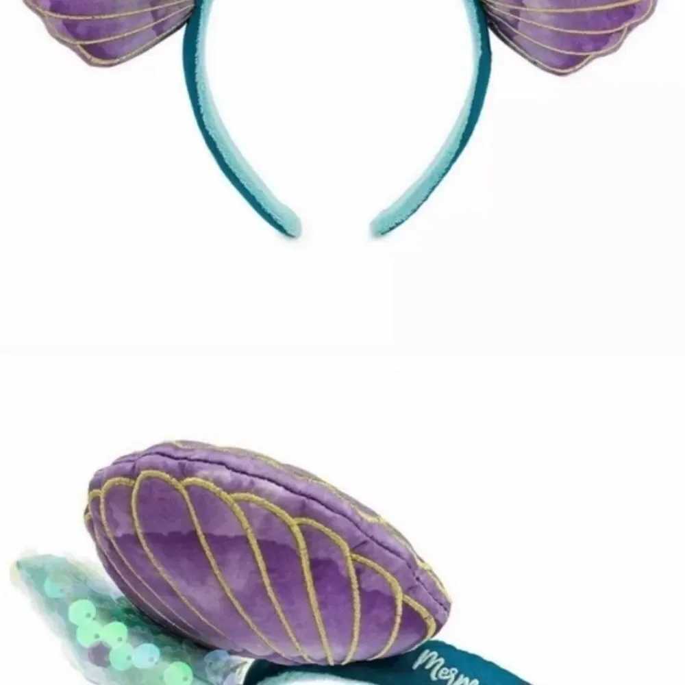 Disney Parks The Little Mermaid Ariel Iridescent Minnie Seashell Ears Headband.